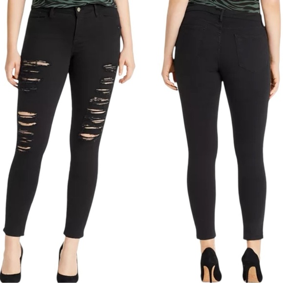 Frame Denim Denim - Frame Le Color Ripped Black Skinny‎ Jean | 24